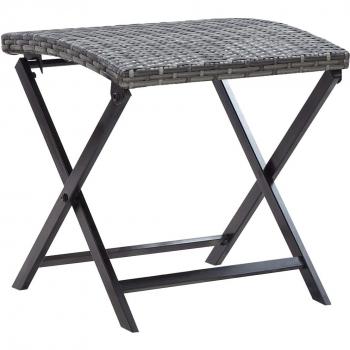 Sgabello Grigio Pieghevole in Polyrattan