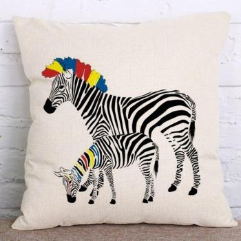 Taie d'oreiller décorative zèbre pour canapé 45cm x 45cm