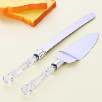 Juego de palas de espejo y cuchillo para pizza