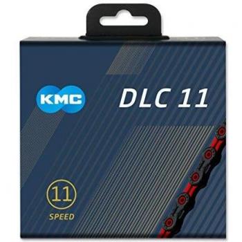 Catena KMC X11, con rivestimento in DLC nero/rosso e 118 maglie, per bicicletta da corsa e MTB