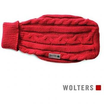 Rote Zopf‑Stil Pullover von Wolters (Rückenlänge 40 cm)