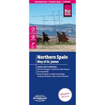 Reise Know-How Landkarte Nordspanien mit Jakobsweg | Northern Spain and Way of St. James (1:350.000)