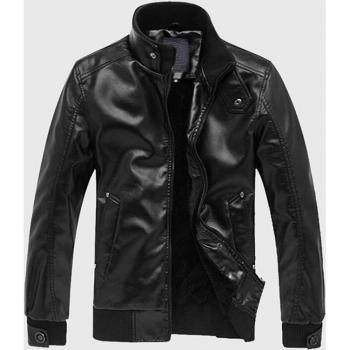 Chaqueta de Cuero Slim Fit