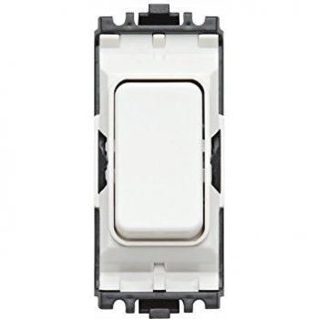 MK Electric 10A Porcelain Retractive 2-Way Switch Module, White Insert