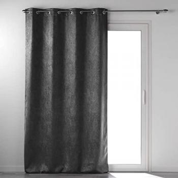Velours Mélodie – Rideau Occultant Anthracite (135 × 280 cm)