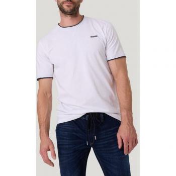 Klassisches Pioneer Jeans‑Shirt, 100 % Baumwolle, kontrastfarbenes Kurzarm‑Design