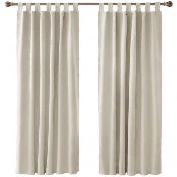 Deconovo Thermo Verdunkelungsvorhang Blickdicht 175x140 cm Creme 2er Set