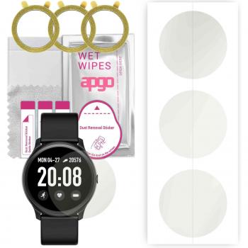 3x apgo Hydrogel Folie mit Positionierungsschicht für Maxcom Fit FW32 Neon