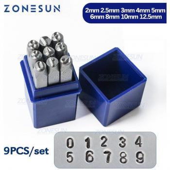 ZONESUN Rechteckige Metallstempel für Nummern
