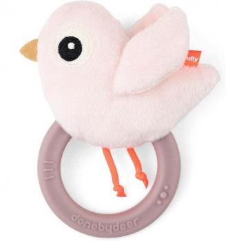 Done by Deer™ Rassel mit Beißring Birdee Rosa