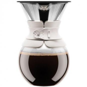 Bodum Artisan 1‑L Borosilicate Pour‑Over Mug – Classic Off‑White