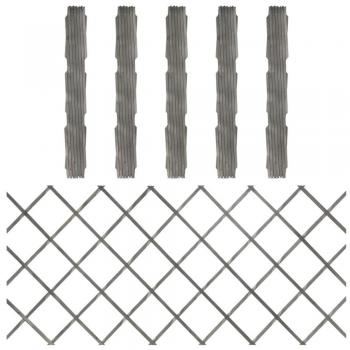 Clôtures en treillis en bois de sapin massif 5 pcs gris 180x80 cm