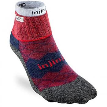 Injinji Mens Liner Runner Teensokken Rood Unisex Mini Crew Leggeri