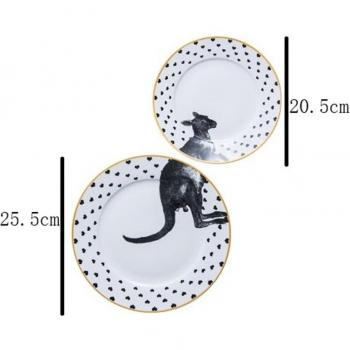 2pcs Animal Pattern Dessert Plates