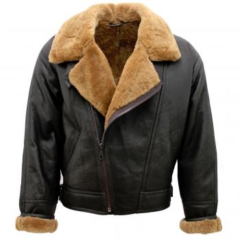 Blouson cuir mâle Infinity, teinte brun gingembre, zip croisé, grande taille XL