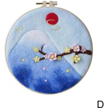 Wool Felt Embroidery Kit with Hoop