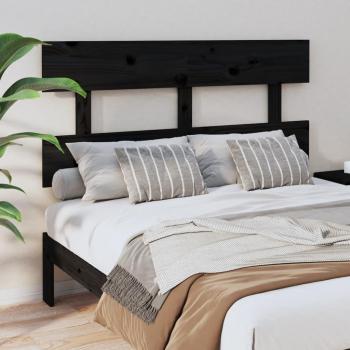 VidaXL Black Bed Headboard 138x3x81 cm Solid Wood Pine