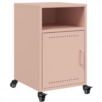 Vidaxl Pink Steel Nightstand 36x39x59 cm