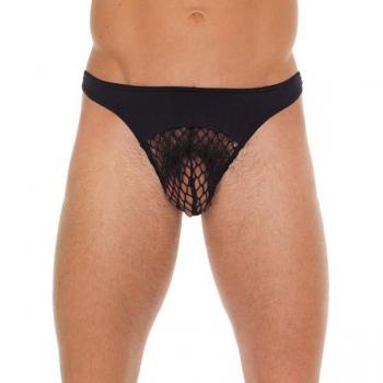 G-String for Men – Black with Net Insert
