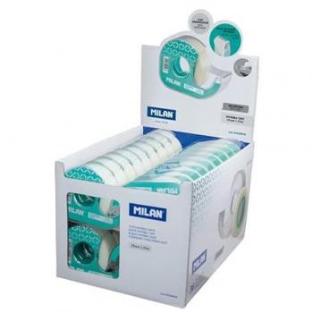Milan Scatola Presentazione 36 Nastri Opachi Invisibili con Dispensatore – 19x33m