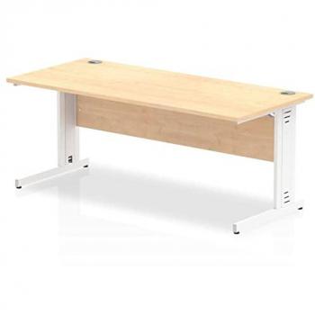 Impulse 1800/800 Rectangle White Cable Managed Leg Desk