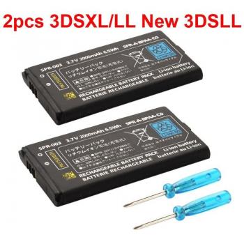 Kit de batteries lithium-ion 2000mAh 3.7V + outils pour Nintendo 3DS LL/XL