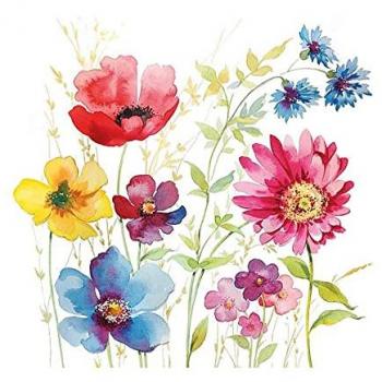 Premium Servietten Wildblumen 33x33cm 20 Stück