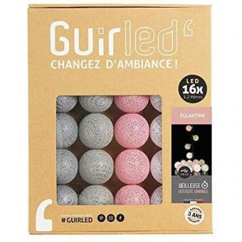 Bougie Lumineuse Guirled – 1,6 m, 16 boules coton LED, 3 intensités, USB