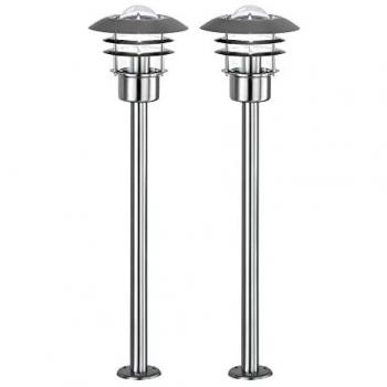 Lampadaire extérieur robuste en métal brossé