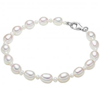 Correa de Perlas Plata/Blanco Valero