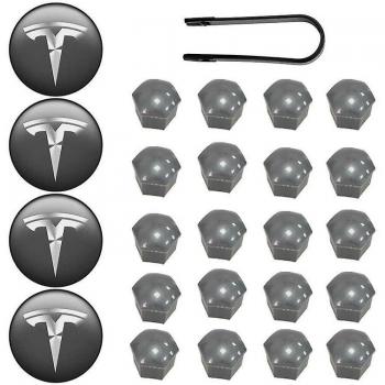Set de Tapas de Rueda para Tesla Model 3 en Negro, Rojo, Blanco y Gris