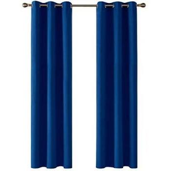 Deconovo blickdichte Gardinen mit Ösen, 229x107cm, 2er Set, Königsblau