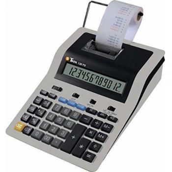 Tischrechner 130 PD inkl. Netzteil, 12-stellig, grau, LCD-Display, druckend