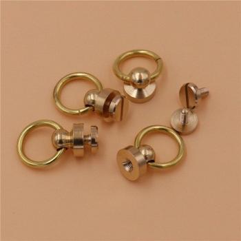 Leather Craft Solid Brass Rivets with O-Ring Handle