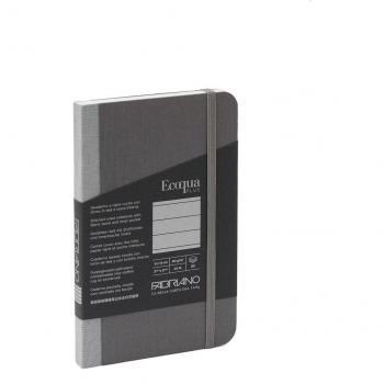 Libreta Ecoqua Plus Fabriano Boutique Antracita 9x14 cm Rayada, tamaño A5, 80 hojas, lomo de tela, 90 g