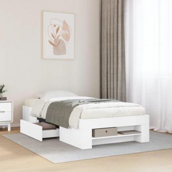 VidaXL Engineered Wood Bed Frame White 100x200 cm