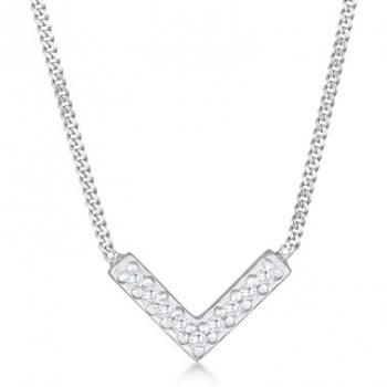 Elli Anhänger Halskette Zirkonia V-Form 925 Silber