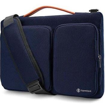 Tomtoc Notebook Tragetasche mit Schultergurt (13,3 – 13,5) – Dunkelblau