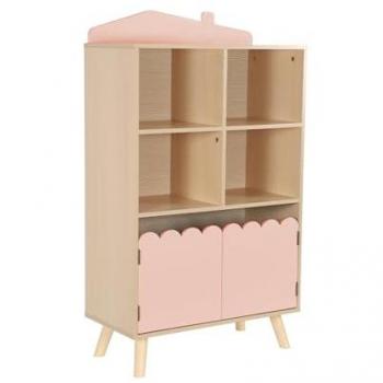 Libreria Sweeek rosa 2 ante e 4 ripiani