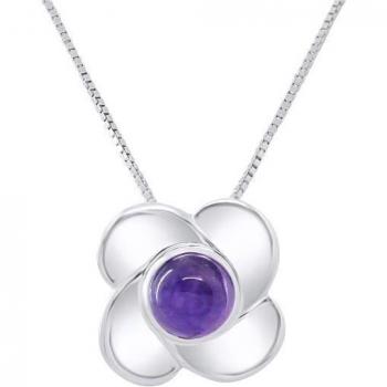 Fiore Dorato con Ametista – Argento 925