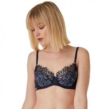 Bardot Classic : Soutien-gorge à armatures en bleu marine