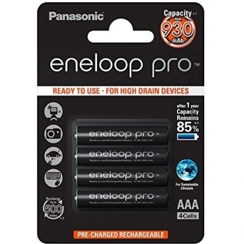 Panasonic eneloop Pro Micro AAA Akku mit extrastarker Leistung und geringer Selbstentladung, 4er Pack