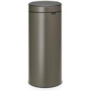 Cubo de Basura Brabantia Touch, 30 litros, Acero Inoxidable, Platinum, 32 x 29.5 x 72 cm