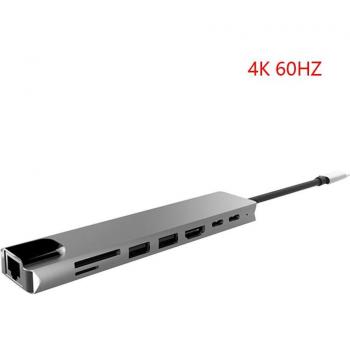 Type-C Adapter with 7-in-1 USB 3.0 SD TF Card Reader
