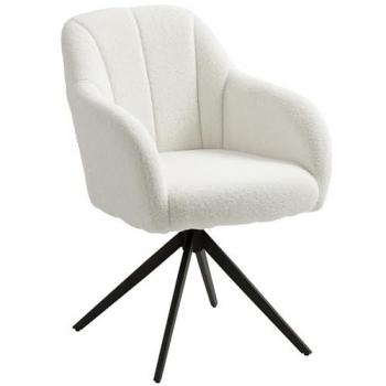 Fauteuil HOMCOM “Teddy” – Tissu Effet Polaire, Acier et Confort Supérieur