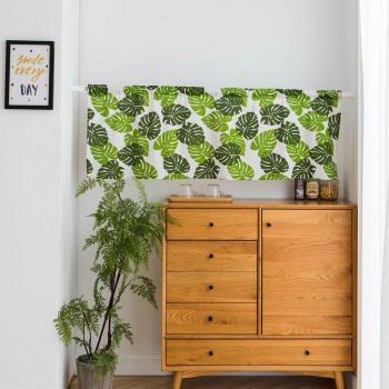 Rideau Salon Floral Rose, Cantonnier Toile de Jute