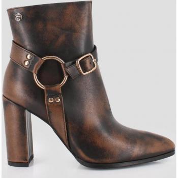 Blogger Botines de mujer efecto veteado con herraje marrones