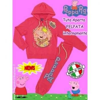 Completo tuta Peppa Pig rosa con felpa e pantaloni