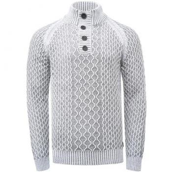 Strickpullover RUSTY NEAL Gr. M, weiß, Herren, 75% Polyacryl, 25% Baumwolle, unifarben, Pullover Grobstrickpullover, in tollem Grobstrick-Design