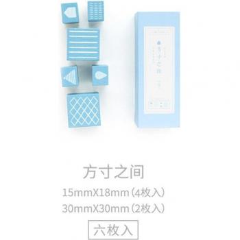 6 Pcs Wooden Rubber Stamps for DIY Scrapbooking